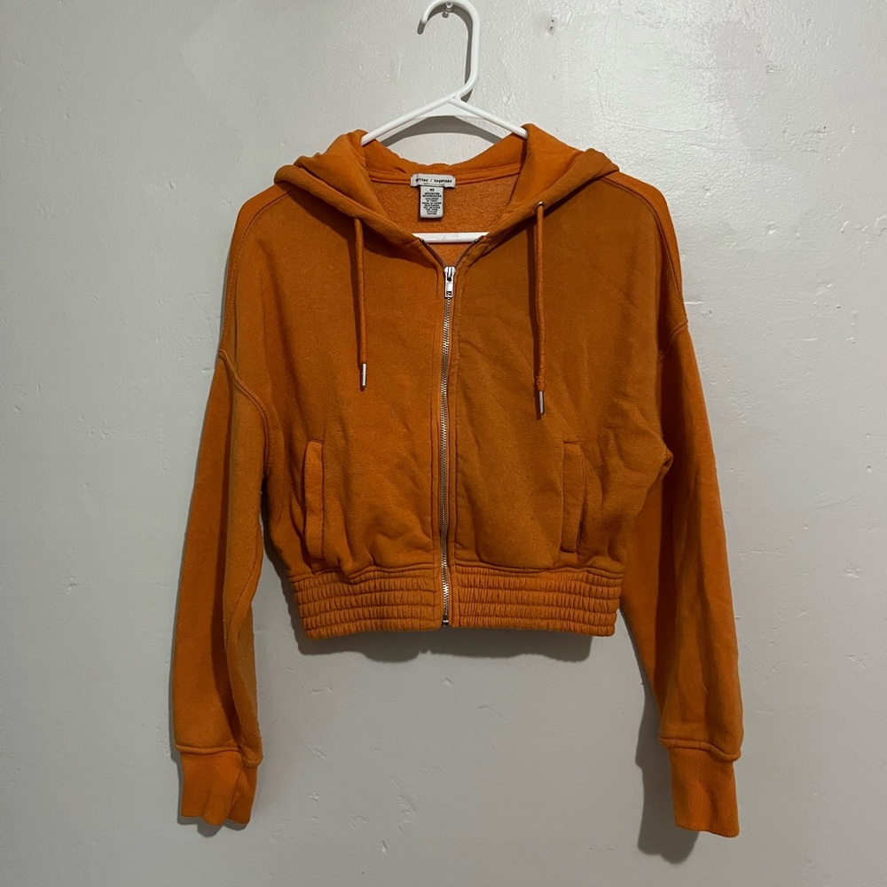 Orange Zip-Up Hoodie